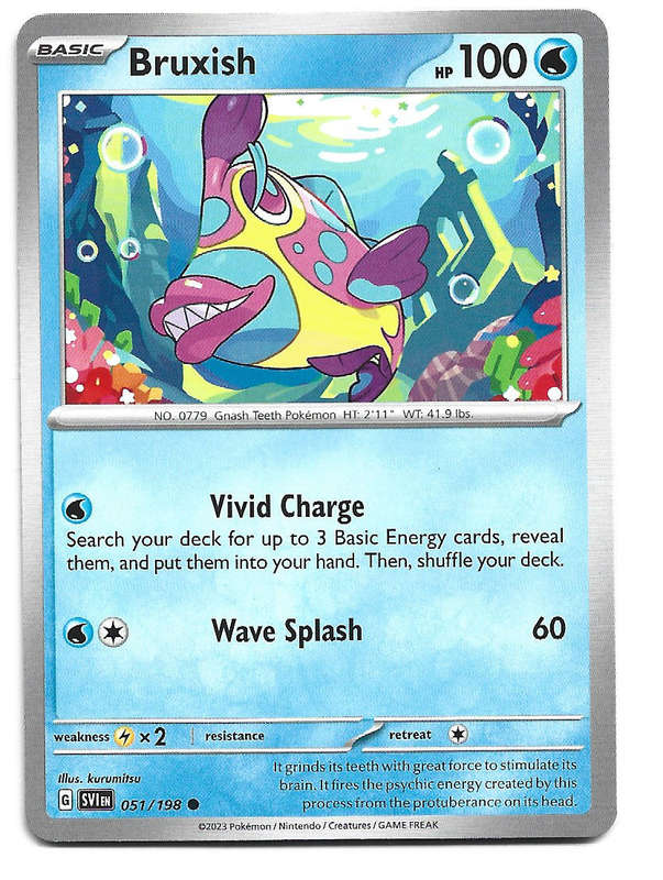BRUXISH - COMMON  51/198  POKEMON TCG SCARLET & VIOLET TRADING CARD