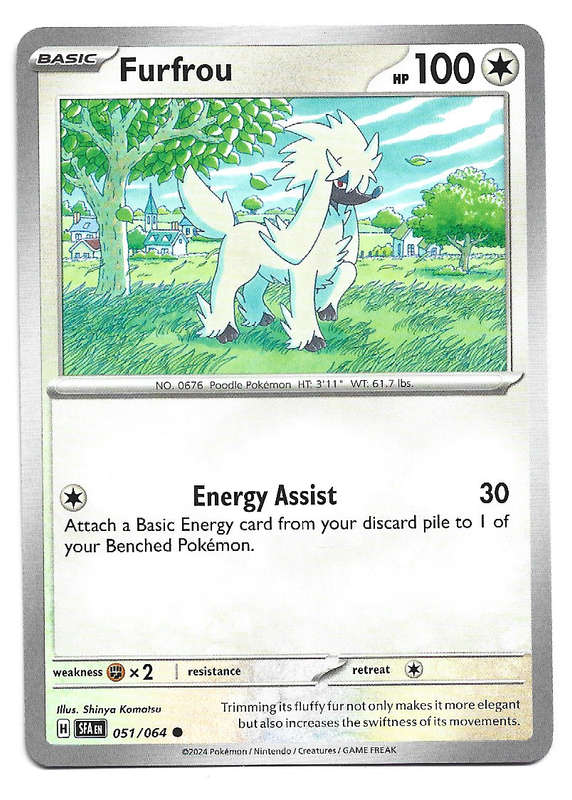 POKEMON CARD - FURFROU  51/64 Common Shrouded Fable Trading Card - Mint