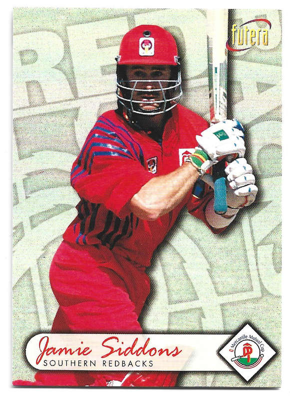 JAMIE SIDDONS - 1996 FUTERA CRICKET WORLD CUP COLLECTION - BASE TRADING CARD 53