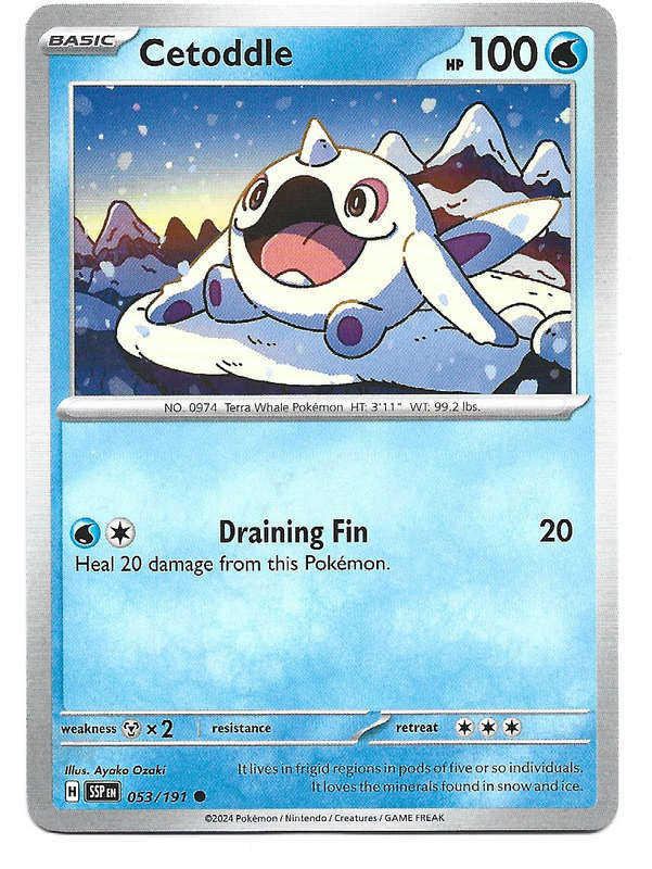 CETODDLE  - POKEMON TCG SURGING SPARKS  COMMON   53/191 TRADING CARD
