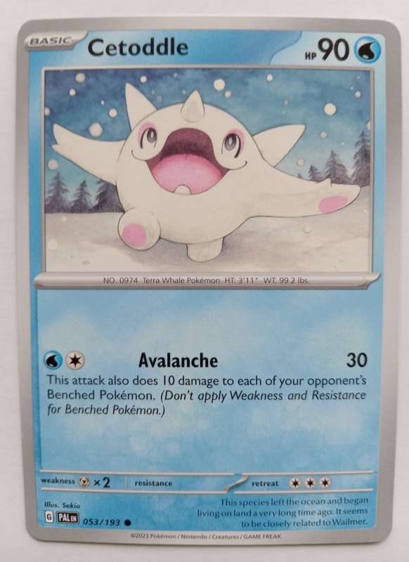 POKEMON CARD - CETODDLE  53/193 COMMON PALDEA EVOLVED 2023 - MINT