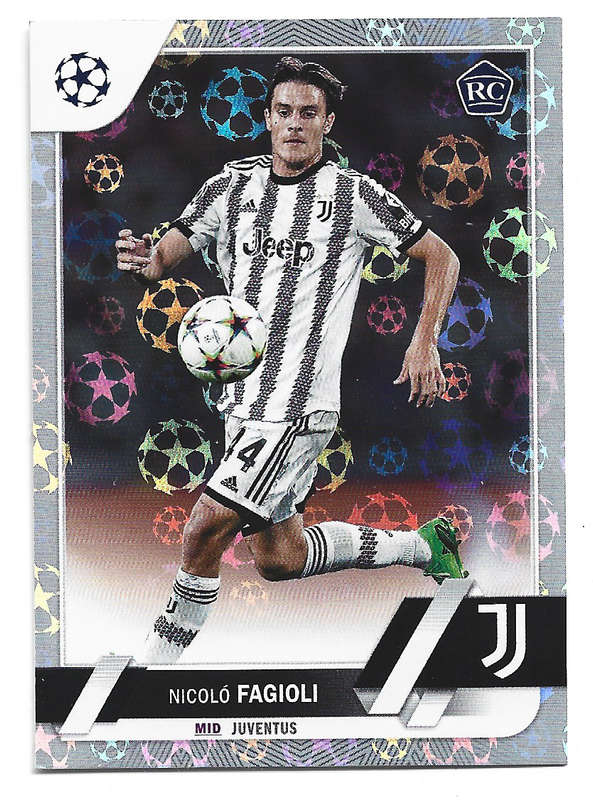 NICOLA FAGIOLI - TOPPS UEFA Champ League 2023 - SILVER FOIL ROOKIE TRADING CARD  53