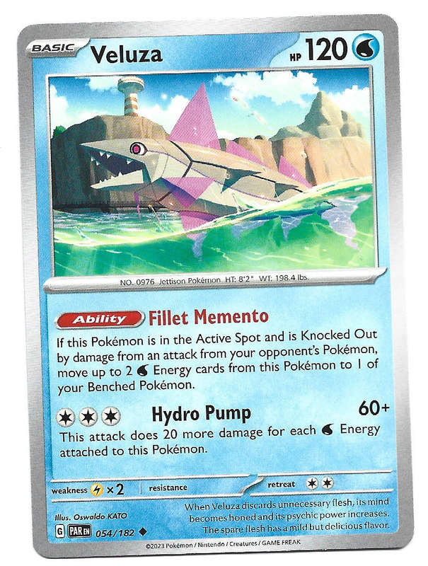 VELUZA - UNCOMMON 54/182 POKEMON TCG PARADOX RIFT TRADING CARD