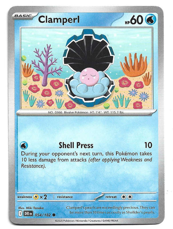 CLAMPERL - COMMON  54/182  POKEMON TCG DESTINED RIVALS TRADING CARD