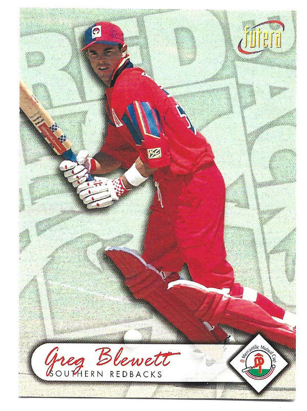 GREG BLEWETT - 1996 FUTERA CRICKET WORLD CUP COLLECTION - BASE TRADING CARD 54