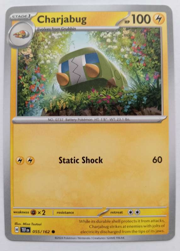 CHARJABUG - POKEMON NINTENDO TEMPORAL FORCES 2024 - COMMON TRADING CARD 55/162