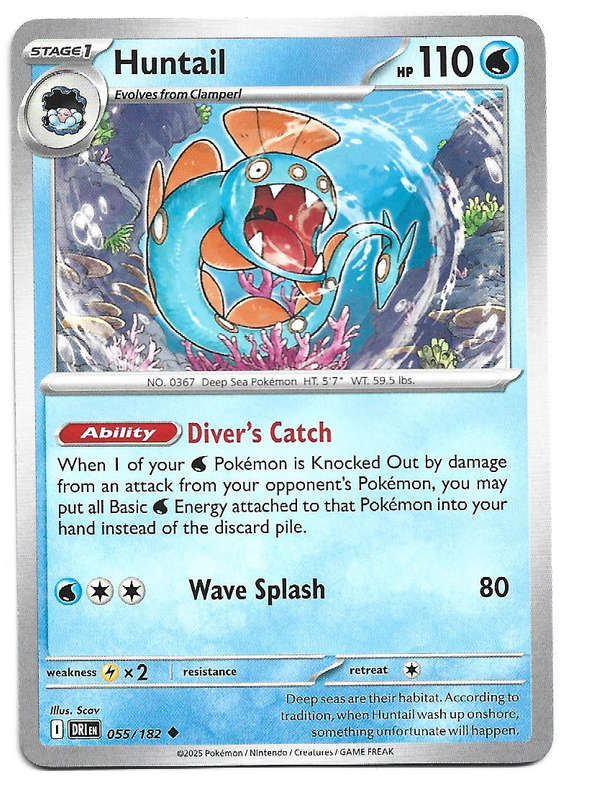 HUNTAIL - UNCOMMON  55/182  POKEMON TCG DESTINED RIVALS TRADING CARD