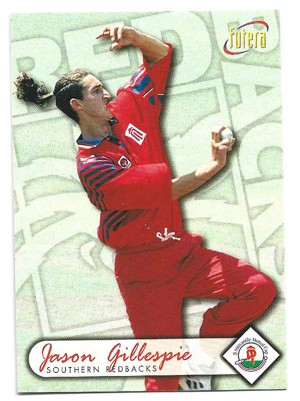 JASON GILLESPIE - 1996 FUTERA CRICKET WORLD CUP COLLECTION - BASE TRADING CARD 55