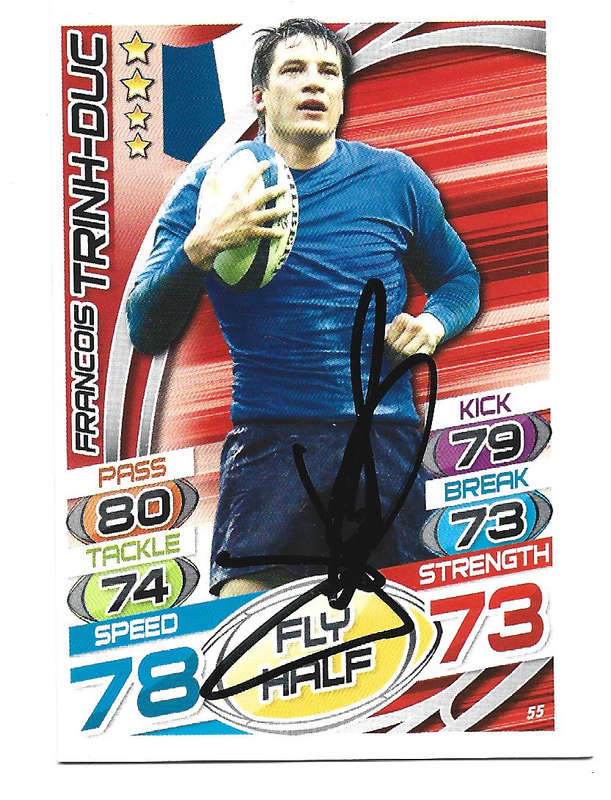FRANCOIS TRINH-DUC (France) - TOPPS `RUGBY WORLD CUP` 2015 - Personally SIGNED TRADING CARD