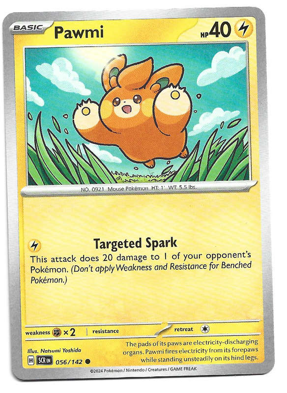 PAWMI -  COMMON  56/142 POKEMON TCG STELLAR CROWN TRADING CARD