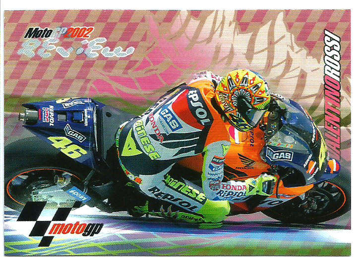 VALENTINO ROSSI - PANINI MOTO GP 2003 CARD COLLECTION - MOTO GP WORLD CHAMPION 02 TRADING CARD 56