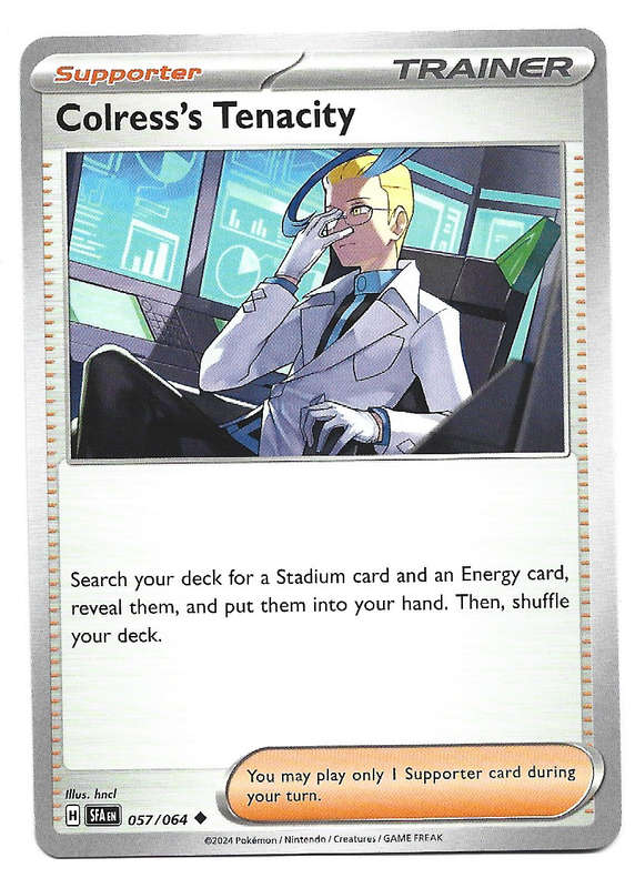 POKEMON CARD - COLRESS'S TENACITY  57/64 TRAINER Shrouded Fable Trading Card - Mint