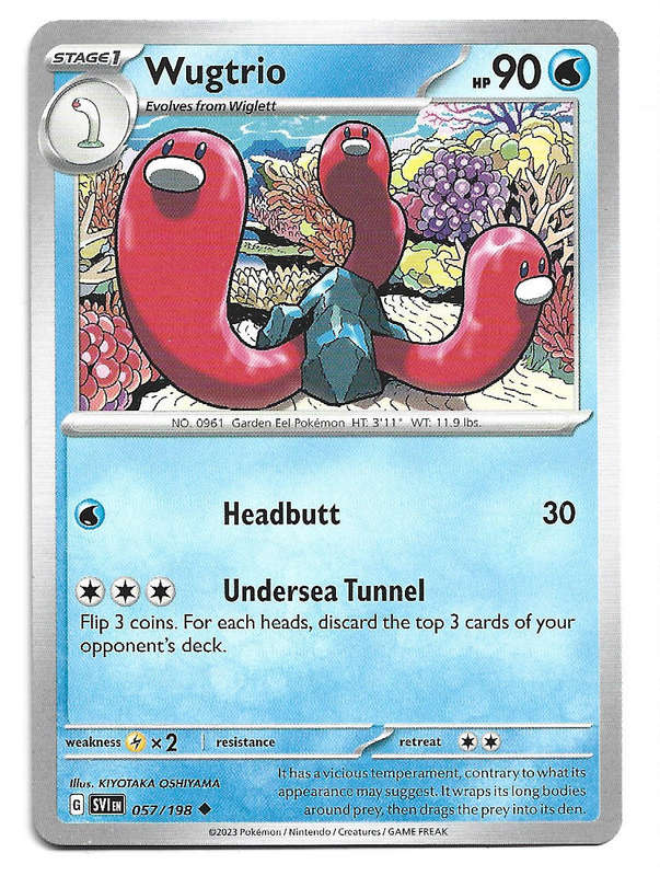 WUGTRIO - COMMON  57/198  POKEMON TCG SCARLET & VIOLET TRADING CARD