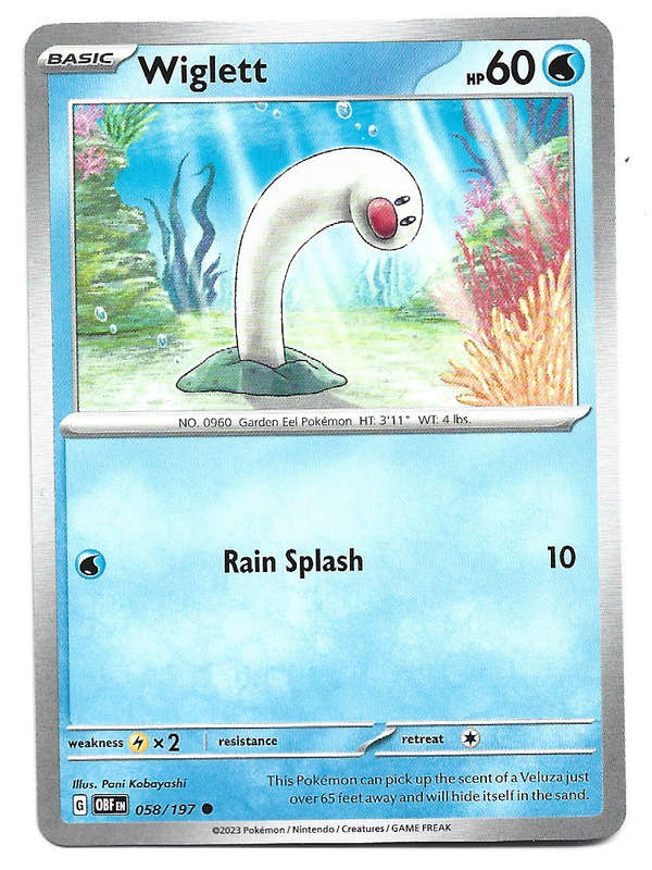 WIGLETT - POKEMON TCG BSIDIAN FLAMES COMMON  58/197 TRADING CARD