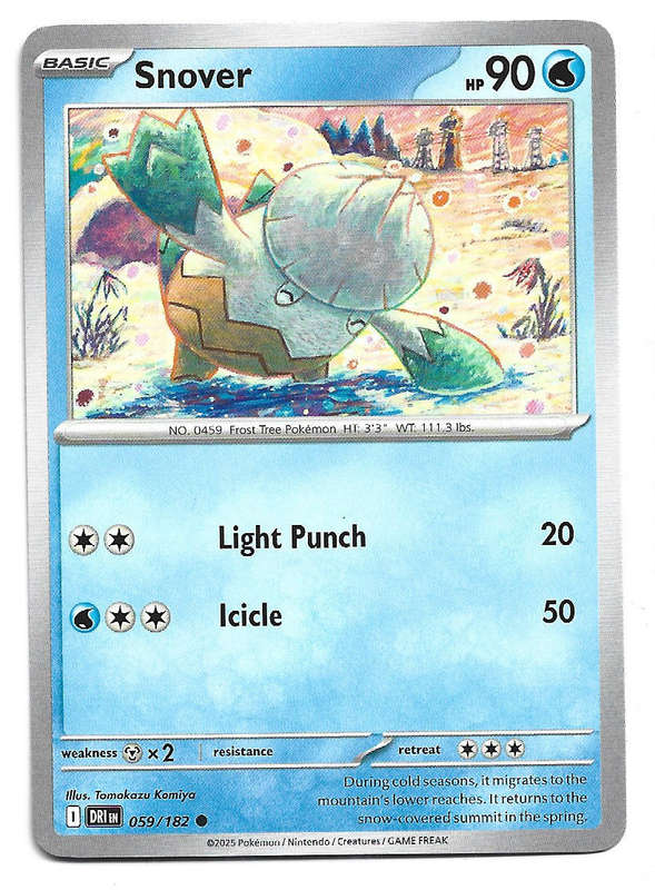 SNOVER - COMMON  59/182  POKEMON TCG DESTINED RIVALS TRADING CARD