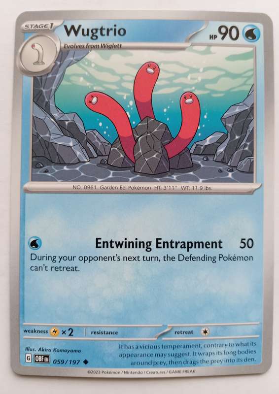 POKEMON CARD - WUGTRIO  59/197 COMMON OBSIDIAN FLAMES 2023 - MINT