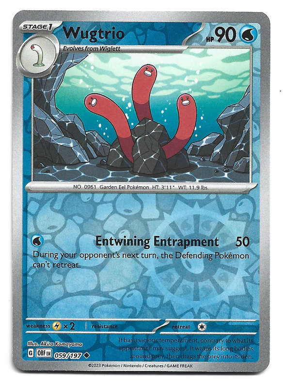 WUGTRIO - REVERSE HOLO   59/197  POKEMON TCG OBSIDIAN FLAMES TRADING CARD