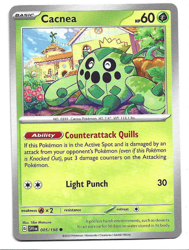 CACNEA - COMMON  5/198  POKEMON TCG SCARLET & VIOLET TRADING CARD