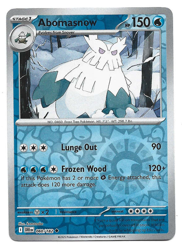 ABNOMASNOW  - REVERSE HOLO  60/182  POKEMON TCG DESTINED RIVALS TRADING CARD