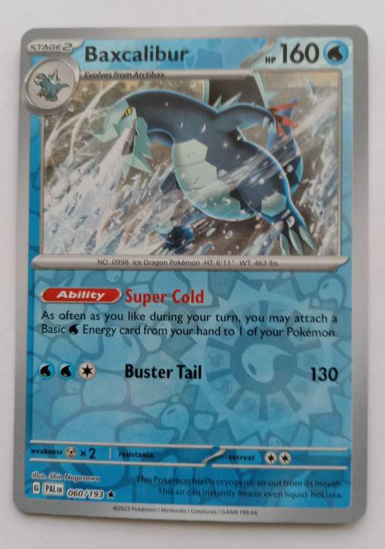 BAXCALIBUR - POKEMON NINTENDO PALDEA EVOLVED - REVERSE HOLO TRADING CARD 60/193