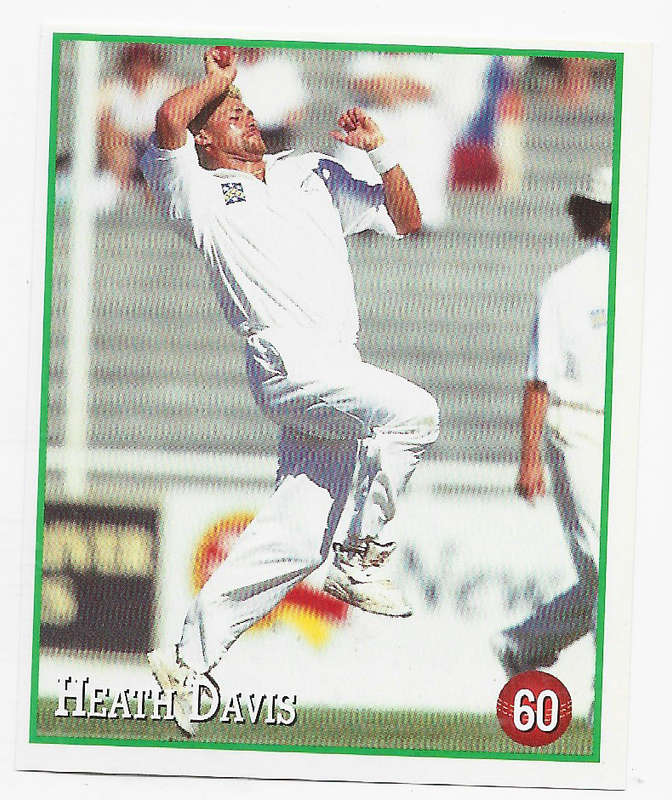 HEATH DAVIS - 199798 SELECT CRICKET STICKER COLLECTION  - STICKER 60