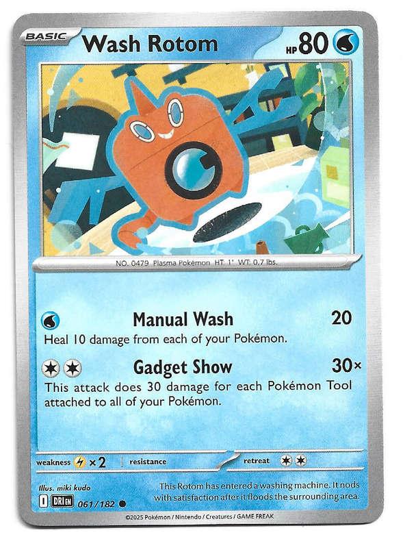 WASH ROTOM - COMMON  61/182  POKEMON TCG DESTINED RIVALS TRADING CARD