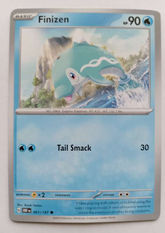 POKEMON CARD - FINIZEN  61/197 COMMON OBSIDIAN FLAMES 2023 - MINT