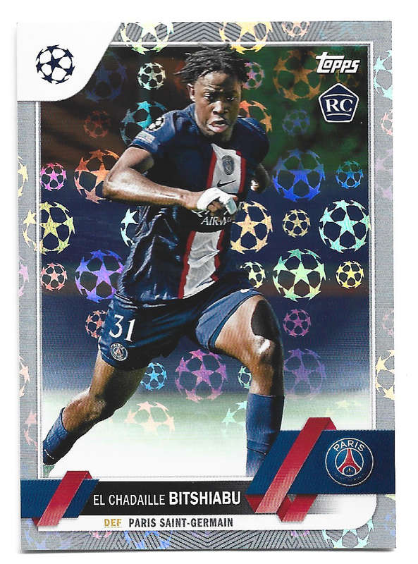 EL CHADAILLE BITSIABU - TOPPS UEFA Champ League 2023 - SILVER FOIL ROOKIE TRADING CARD  61