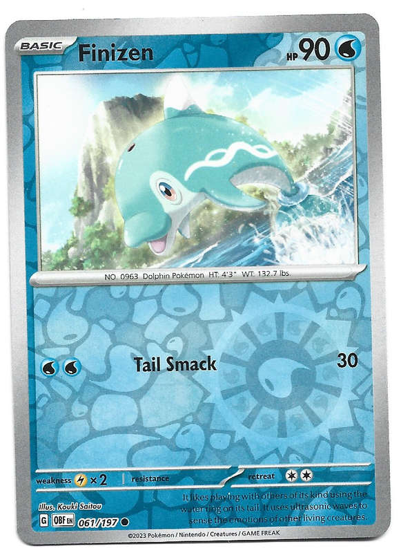 FINIZEN - REVERSE HOLO  61/197  POKEMON TCG OBSIDIAN FLAMES TRADING CARD