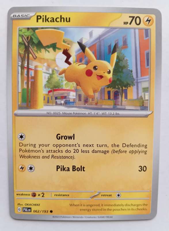 PIKACHU - COMMON   62/193 POKEMON TCG PALDEA EVOLVED TRADING CARD
