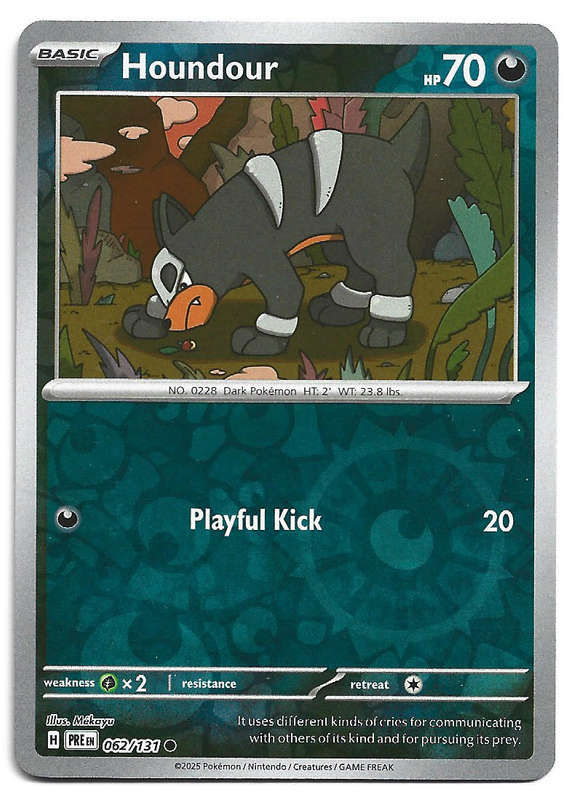 HOUNDOUR  - REVERSE HOLO  62/131  POKEMON PRISMATIC EVOLUTIONS TRADING CARD