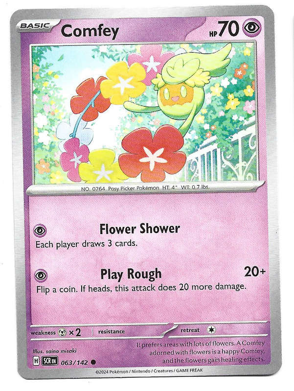 COMFEY -  COMMON  63/142 POKEMON TCG STELLAR CROWN TRADING CARD