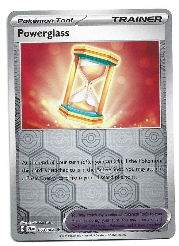 POWERGLASS - REVERSE HOLO  POKEMON SHROUDED FABLE  63/64 TRADING CARD