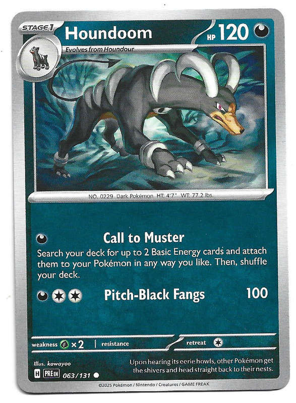 HOUNDOOM - COMMON 63/131 POKEMON TCG PRISMATIC EVOLUTIONS  TRADING CARD