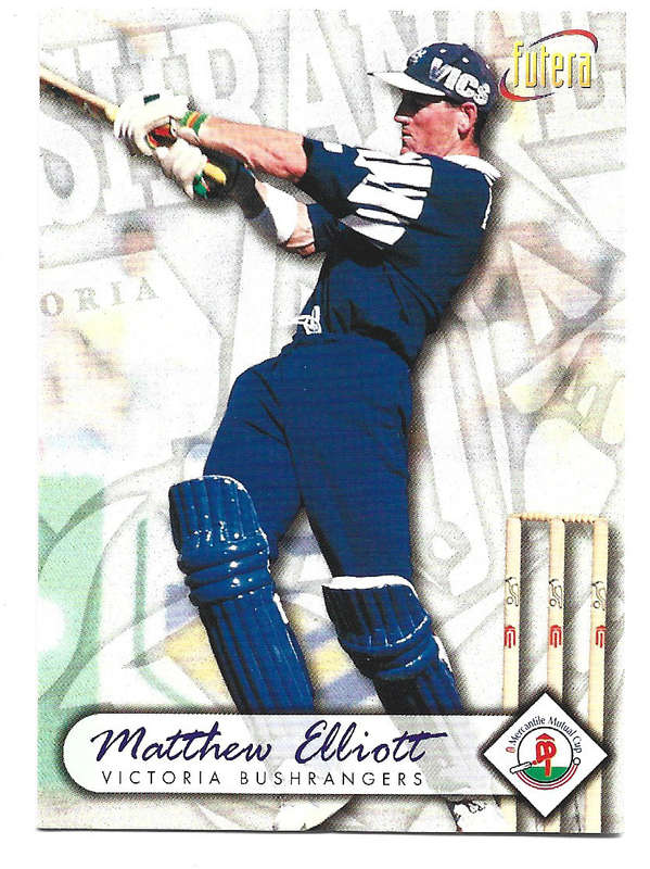 MATHEW ELLIOTT - 1996 FUTERA CRICKET WORLD CUP COLLECTION - BASE TRADING CARD 63