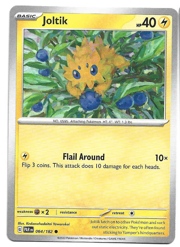JOLTIK - COMMON 64/182 POKEMON TCG PARADOX RIFT TRADING CARD