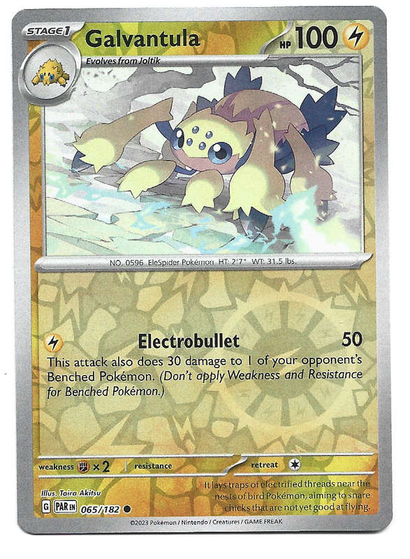 GALVANTULA -   REVERSE HOLO POKEMON PARADOX RIFT   65/182 TRADING CARD