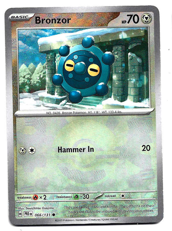 BRONZOR - R/HOLO POKE BALL PATTERN  66/131  POKEMON PRISMATIC EVOLUTIONS TRADING CARD