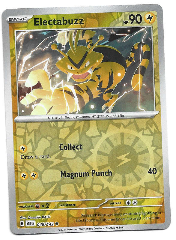ELECTABUZZ -  REVERSE HOLO  46/142 POKEMON TCG STELLAR CROWN TRADING CARD