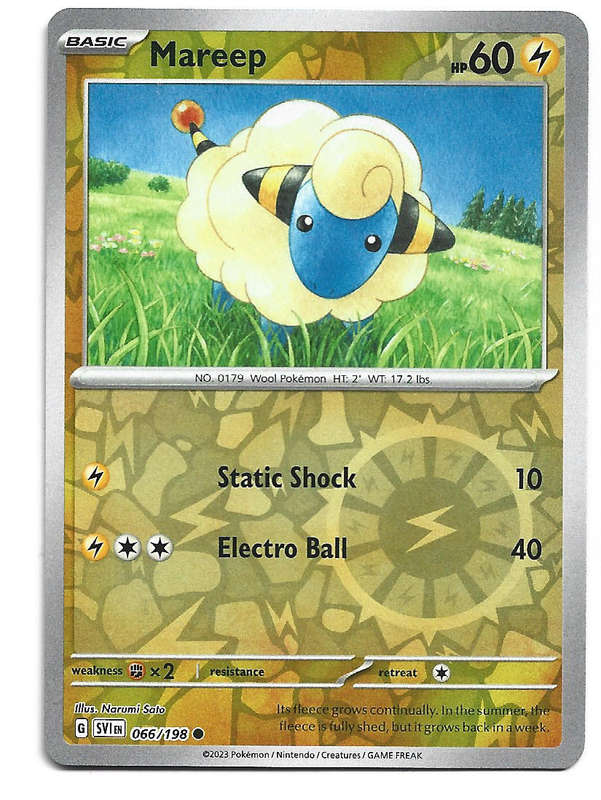 MAREEP - REVERSE HOLO  66/198 POKEMON TCG SCARLET & VIOLET TRADING CARD