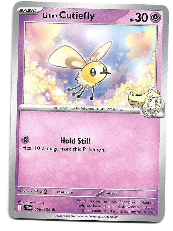 LILLIE's CUTIEFLY - COMMON  66/159 POKEMON TCG JOURNEY TOGETHER TRADING CARD