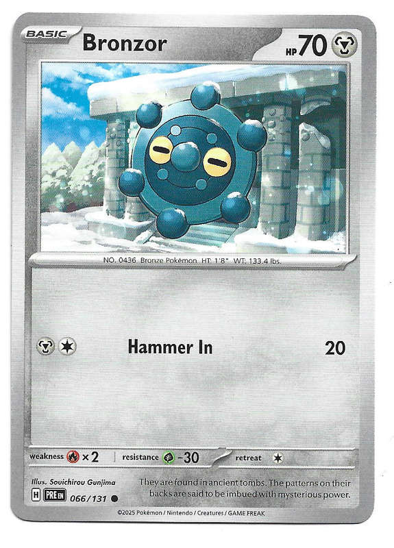 BRONZOR - COMMON  66/131 POKEMON TCG PRISMATIC EVOLUTIONS  TRADING CARD