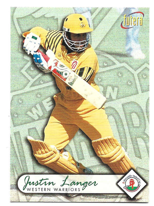 JUSTIN LANGER - 1996 FUTERA CRICKET WORLD CUP COLLECTION - BASE TRADING CARD 66