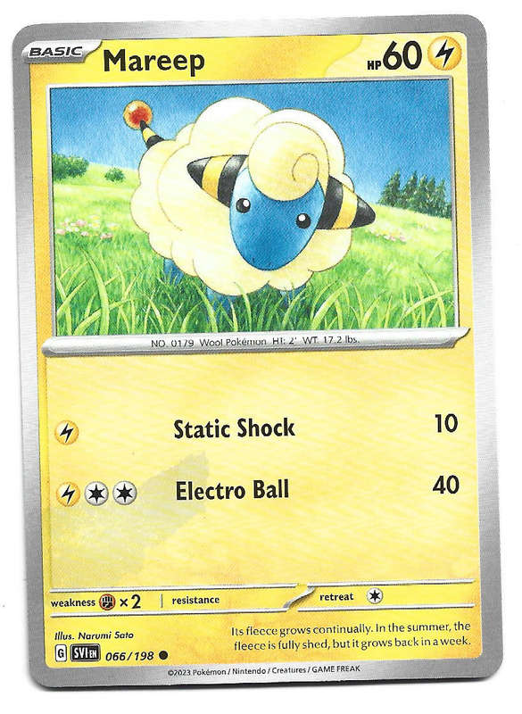 MAREEP - COMMON  66/198  POKEMON TCG SCARLET & VIOLET TRADING CARD