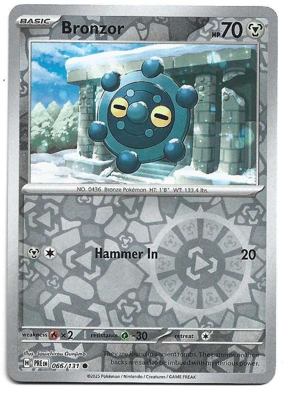 BRONZONG  - REVERSE HOLO  67/131  POKEMON PRISMATIC EVOLUTIONS TRADING CARD