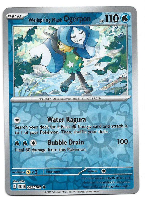 WELLSPRING MASK OGERPON - REVERSE HOLO  67/182  POKEMON TCG DESTINED RIVALS TRADING CARD