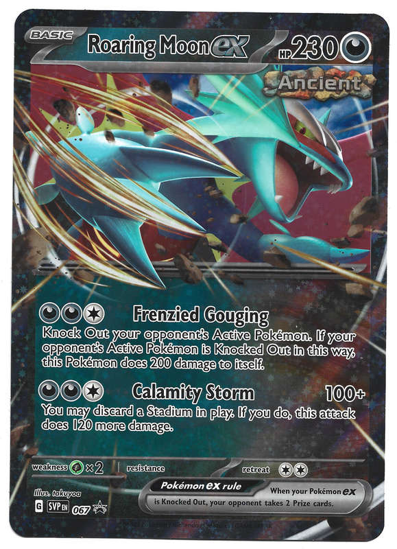 ROARING MOON EX - POKEMON SCARLET & VIOLET PROMO HOLO JUMBO SVP 067 TRADING CARD