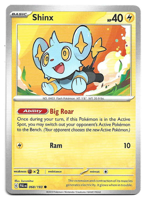 SHINX - COMMON  68/193 POKEMON TCG PALDEA EVOLVED TRADING CARD
