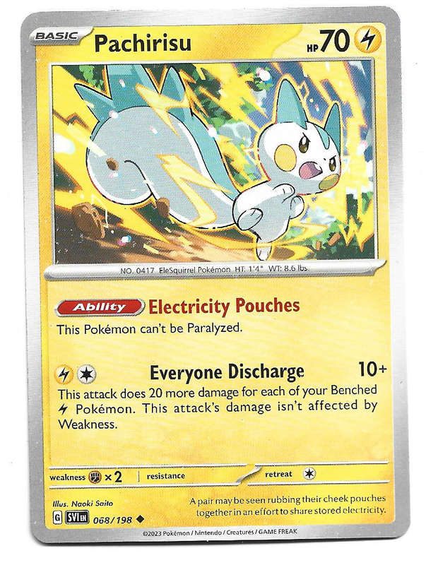 PACHIRISU - COMMON  68/198  POKEMON TCG SCARLET & VIOLET TRADING CARD