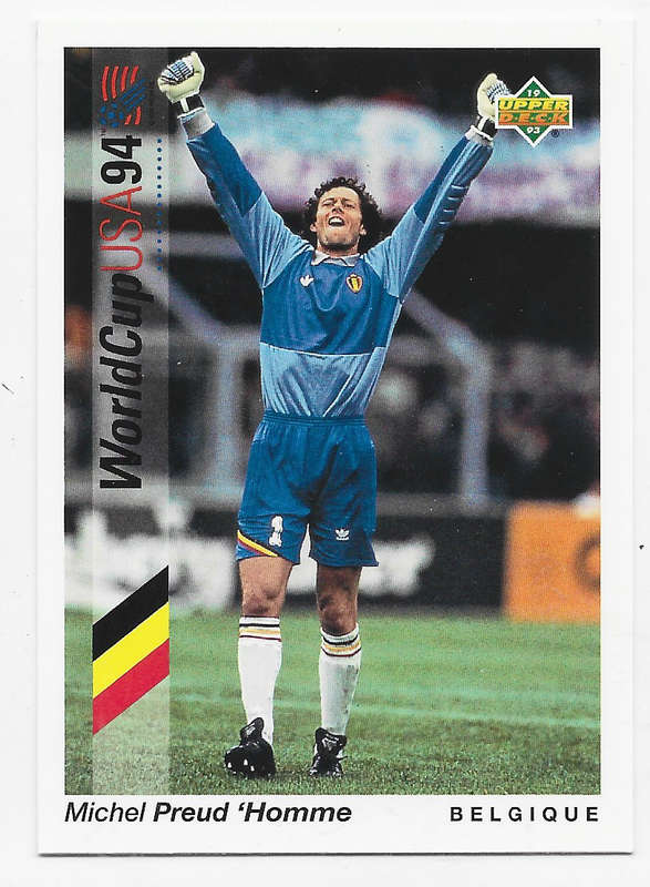 MICHEL PREUD 'HOMME (Belgium) - Upper Deck FIFA WORLD CUP 1994 USA PREVIEW   -  TRADING CARD 68